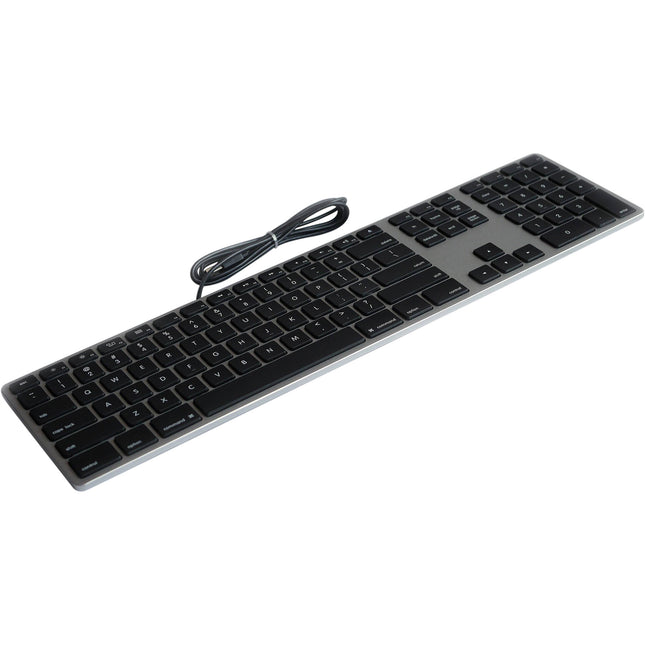 Matias Teclado Alámbrico de Aluminio para Mac con Dial de Volumen y Hub USB 2.0