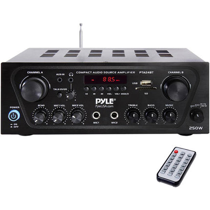 Pyle Pro PTA24BT Receptor Estéreo Bluetooth 250W SD USB Mando