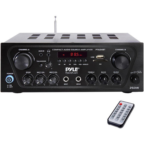 Pyle Pro PTA24BT Receptor Estéreo Bluetooth 250W SD USB Mando