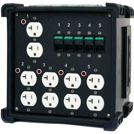 Lex Products 100A Feed-Thru CineBox Lunchbox Caja de alimentación con 5-20 enchufes dúplex resistentes