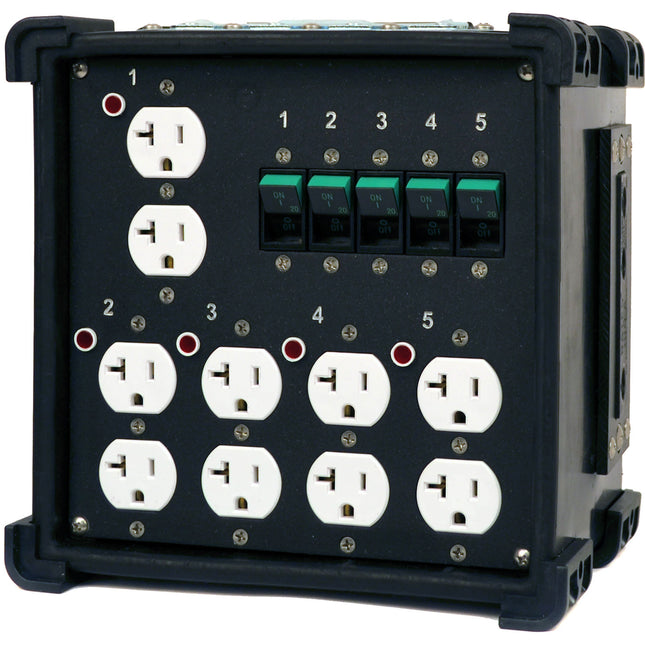 Lex Products 100A Feed-Thru CineBox Lunchbox Caja de alimentación con 5-20 enchufes dúplex resistentes