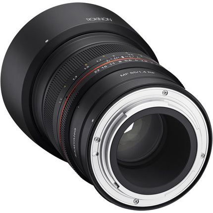 Rokinon 85mm f1.4 Lente para Canon RF Full Frame f1.4 a f22 con Parasol y Tapas