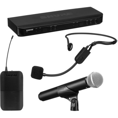 Shure BLX1288 PGA31 Sistema Inalámbrico Doble Canal Micrófono Auricular y Mano 14 Horas Batería