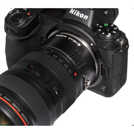 Vello Adaptador de Montura para Lentes EF EF-S a Cámara Nikon Z con Liberación de Botón y Montura de Aleación