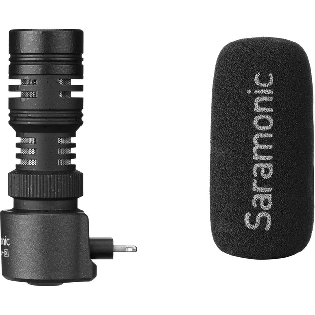 Saramonic SmartMic+ Di Micrófono Direccional Compacto para iOS con Cápsula Cardioide y Montura Ligera