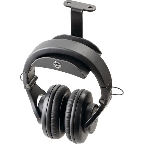 K&M 16330 Soporte Para Auriculares Negro Acero Resistente Bajo Escritorio