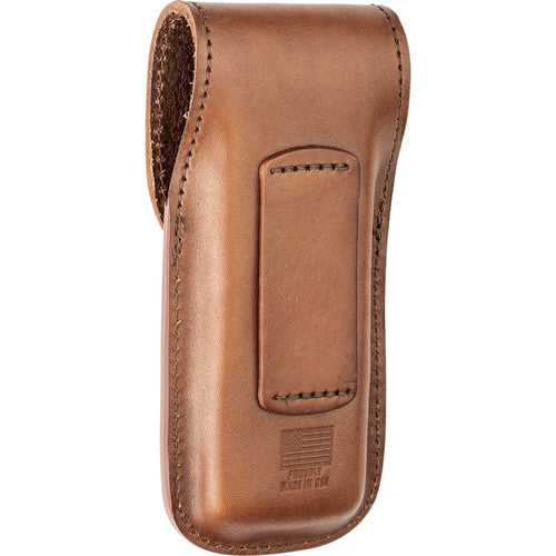 Leatherman Heritage Funda de Cuero Marrón Grande con Cierre de Latón y Presilla para Cinturón Made in USA