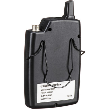 Audio-Technica ATW-T1001 Transmisor Inalámbrico Corporal 2.4 GHz 7 Horas Batería Ajuste de Ganancia