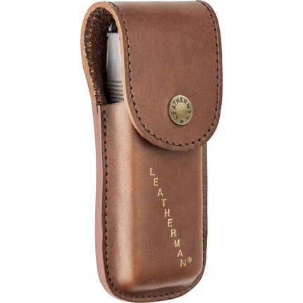 Leatherman Heritage Funda de Cuero Marrón Grande con Cierre de Latón y Presilla para Cinturón Made in USA