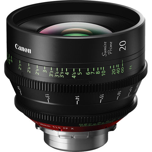 Canon 20mm Sumire Prime T1.5 PL Montura Lente Cine 4K Full Frame