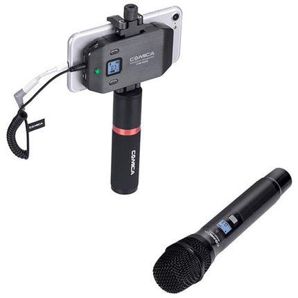 Comica Audio CVM-WS50H Micrófono Inalámbrico de Mano con Alcance 60m y Soporte para Smartphone