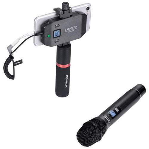 Comica Audio CVM-WS50H Micrófono Inalámbrico de Mano con Alcance 60m y Soporte para Smartphone