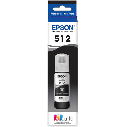 Epson T512 Botella de Tinta Foto Negro 70mL para Expression Premium ET-7700 y ET-7750 8000 páginas
