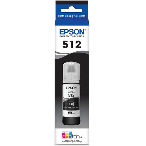 Epson T512 Botella de Tinta Foto Negro 70mL para Expression Premium ET-7700 y ET-7750 8000 páginas