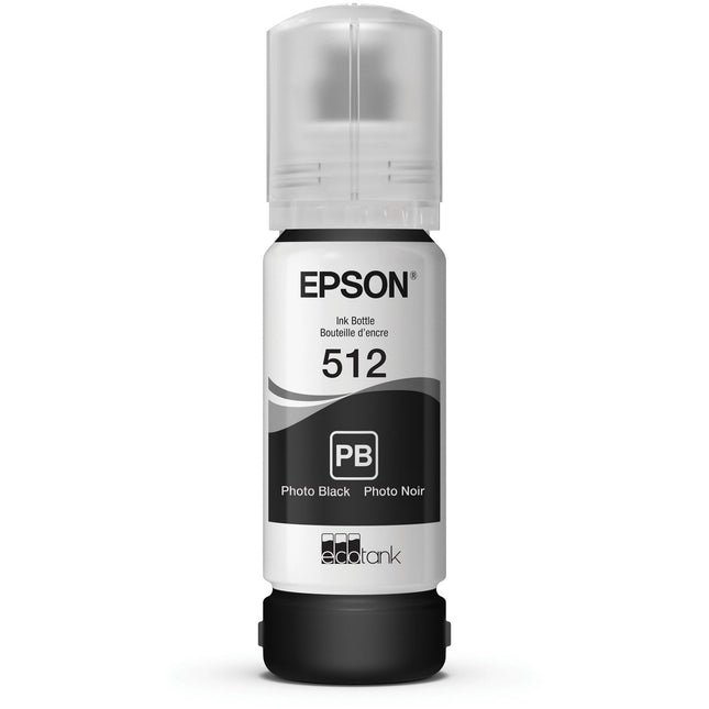 Epson T512 Botella de Tinta Foto Negro 70mL para Expression Premium ET-7700 y ET-7750 8000 páginas