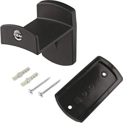 K&M Soporte de Pared para Auriculares Negro con Cubierta Tornillos y Anclajes