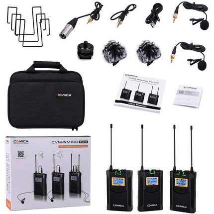 Comica Audio CVM-WM100 PLUS Micrófono Lavalier Inalámbrico Doble Canal 328' Alcance