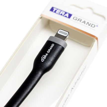 Tera Grand Adaptador de Audio Lightning a Jack 3.5mm con Control de Música Negro