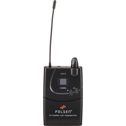 Polsen ULW-16-BT Transmisor Beltpack para Sistema Inalámbrico 16 Canales 8 Horas Autonomía