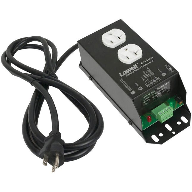 Lowell Manufacturing Control Remoto de Energía 20A 2 Salidas Acero 6ft