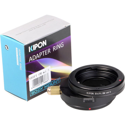 KIPON Adaptador de Montura Shift para Objetivo Olympus OM a Micro Cuatro Tercios de Aluminio y Latón