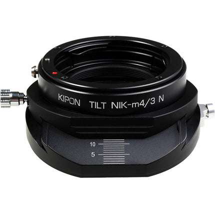 KIPON Adaptador de Montura Tilt para Lentes Nikon F a Micro Cuatro Tercios con Rotación 360° y Inclinación 12°