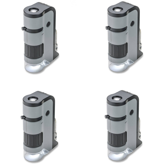 Carson MicroFlip MP-250 microscopio de bolsillo 100-250x 4 unidades con LED UV