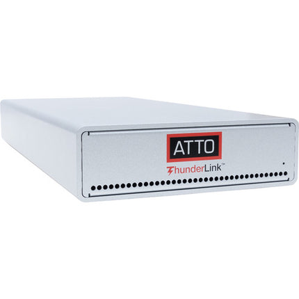 ATTO Technology ThunderLink SH 3128 Adaptador Thunderbolt 3 a SAS SATA 12 Gb/s con 2 Puertos 40 Gb/s y Fuente de Poder Bloqueable