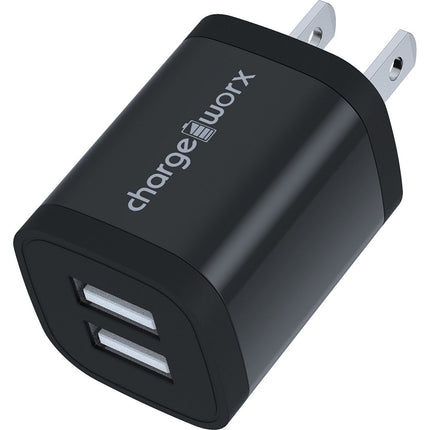 ChargeWorx Dual USB-A cargador de pared con 2 puertos 5V 2.4A negro