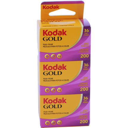 Kodak GOLD 200 Película Negativa Color 35mm ISO 200 36 Exposiciones 3-Pack