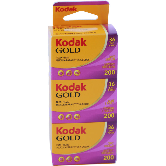 Kodak GOLD 200 Película Negativa Color 35mm ISO 200 36 Exposiciones 3-Pack