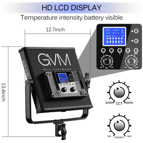GVM 672S-B Panel LED Bicolor 2 Luces 2000 Lux Control Inalámbrico Kit Completo
