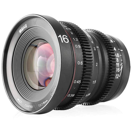 Meike 16mm T2.2 Objetivo Cine Gran Angular Manual MFT Montura 7.9" Foco Mínimo