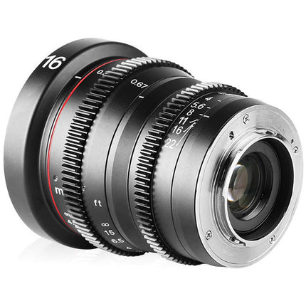 Meike 16mm T2.2 Objetivo Cine Gran Angular Manual MFT Montura 7.9" Foco Mínimo