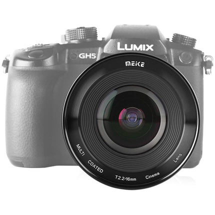 Meike 16mm T2.2 Objetivo Cine Gran Angular Manual MFT Montura 7.9" Foco Mínimo