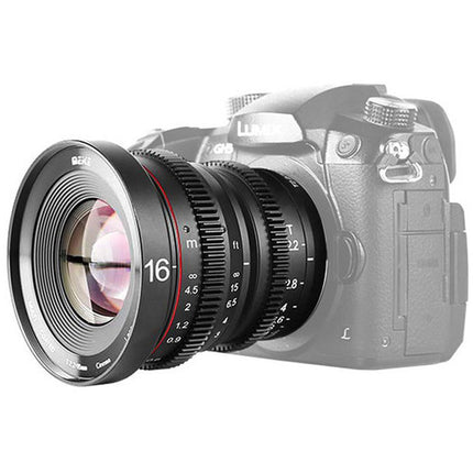 Meike 16mm T2.2 Objetivo Cine Gran Angular Manual MFT Montura 7.9" Foco Mínimo