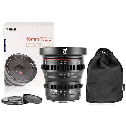 Meike 16mm T2.2 Objetivo Cine Gran Angular Manual MFT Montura 7.9" Foco Mínimo