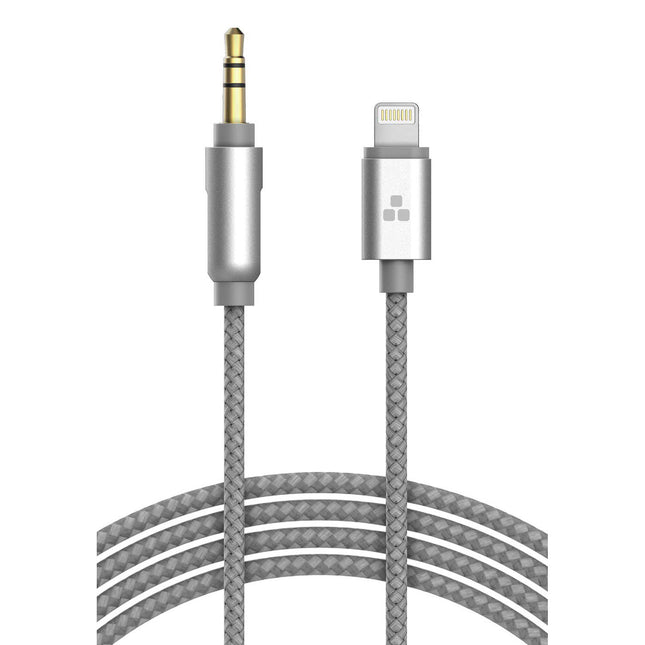 Thore Cable Auxiliar Audio 3.5mm a Lightning 4 Pies Gris Duradero