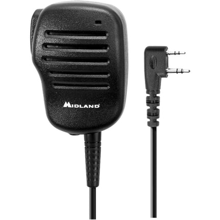 Midland BizTalk MA3 Micrófono con Altavoz y Botón PTT para Radios MB Series con Clip Giratorio 360° y Puerto de Audio 3.5mm