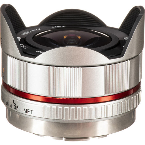 Samyang 7.5mm f3.5 UMC Fisheye Lente Micro Cuatro Tercios 180º Plata