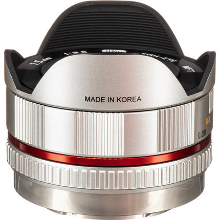 Samyang 7.5mm f3.5 UMC Fisheye Lente Micro Cuatro Tercios 180º Plata