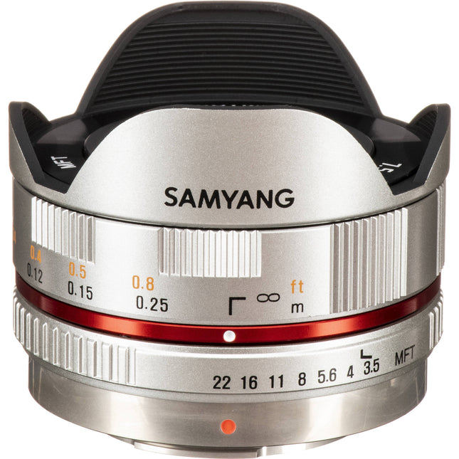 Samyang 7.5mm f3.5 UMC Fisheye Lente Micro Cuatro Tercios 180º Plata