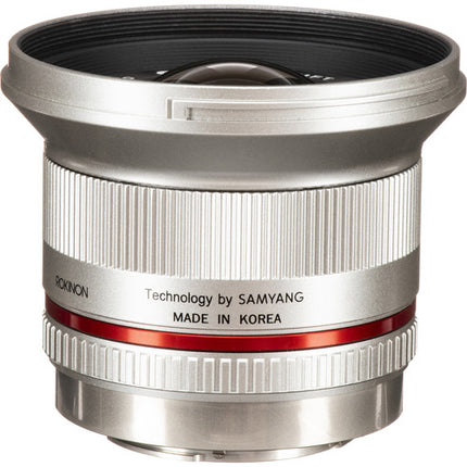 Rokinon 12mm f2.0 NCS CS Lente para Micro Cuatro Tercios Montura Plata 24mm Apertura f2.0 a f22
