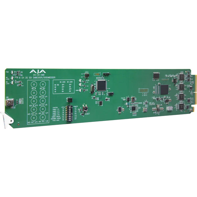 AJA openGear 3G-SDI AES 8 canales 24 bits tarjeta embedder disembedder