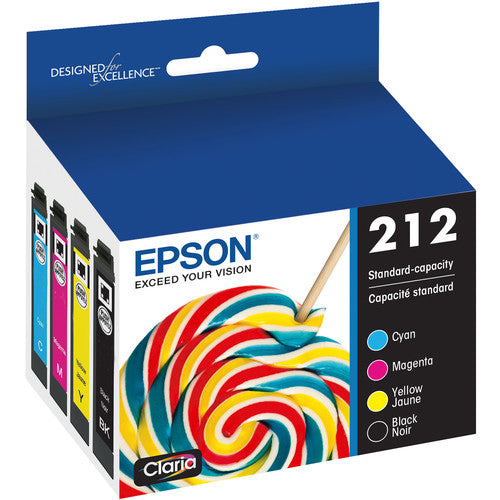 Cartuchos de tinta Epson Claria 212 CMYK estándar para impresoras XP-4100 WF-2850