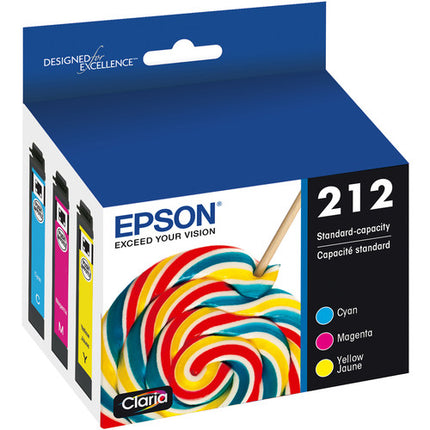 Cartucho de Tinta Color Epson Claria 212 Capacidad Estándar CMY Multipack para XP-4100 WF-2830