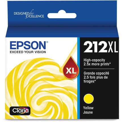 Cartucho de tinta amarillo Epson Claria 212XL alta capacidad para impresoras XP-4100 XP-4105 WF-2830 WF-2850