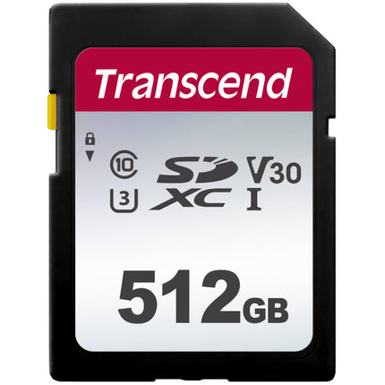 Transcend 512GB Tarjeta de Memoria SDXC UHS-I 100MB/s 55MB/s V30 Class 10