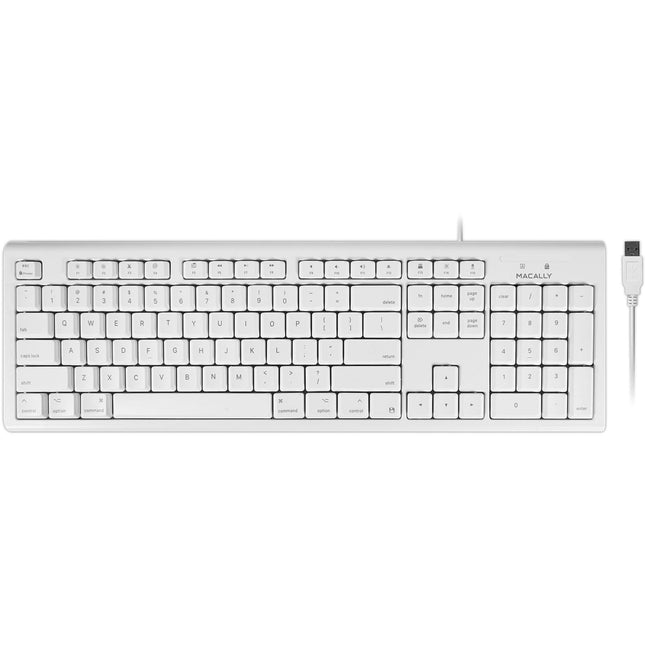 Macally 104 teclas teclado USB blanco tamaño completo cable 1 5 m compatible PC Mac