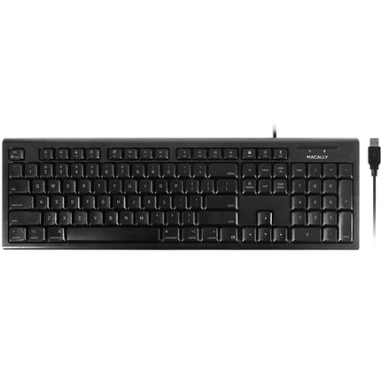 Macally 104 teclas teclado USB completo negro cable 5 pies plug and play
